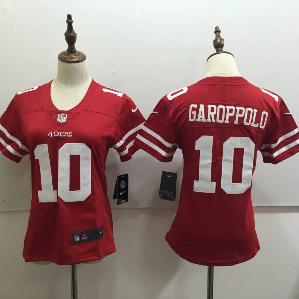 Women's San Francisco 49ers #10 Jimmy Garoppolo Red Untouchable Limited Stitched NFL Jersey 