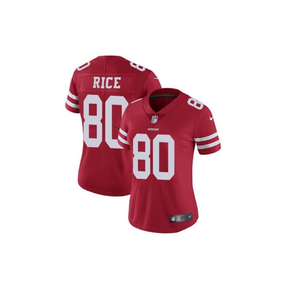 Women's NFL San Francisco 49ers #80 Jerry Rice Red Vapor Untouchable Limited Stitched Jersey 