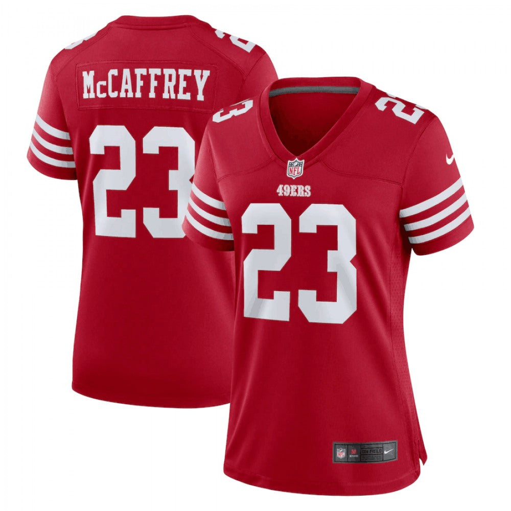 Women's San Francisco 49ers #23 Christian McCaffrey Red Vapor Untouchable Stitched Jersey(Run Small) 