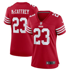 Women's San Francisco 49ers #23 Christian McCaffrey Red Vapor Untouchable Stitched Jersey(Run Small) 