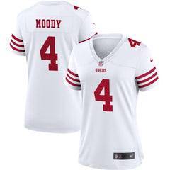 Women's San Francisco 49ers #4 Jake Moody White Stitched Jersey(Run Small) 