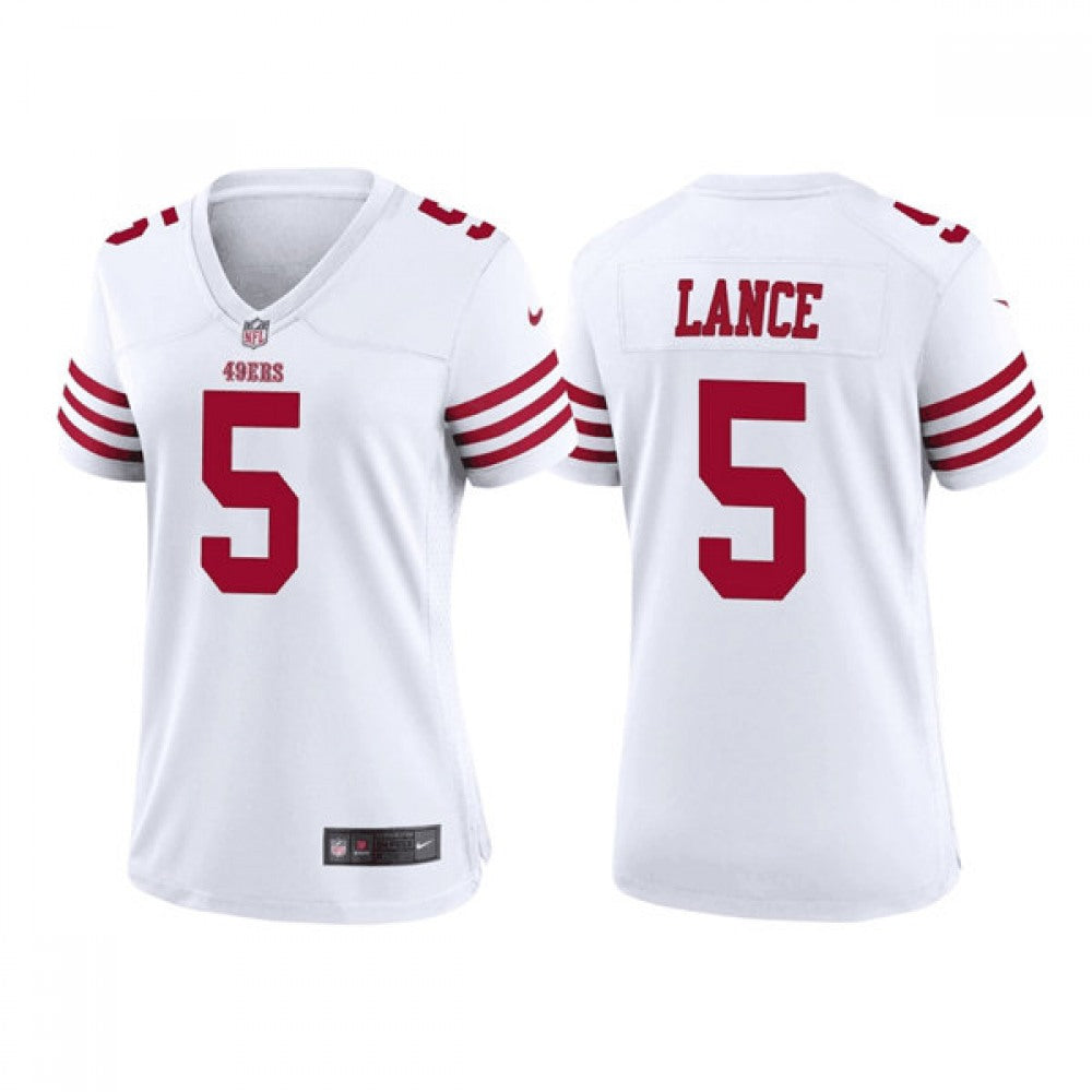 Women's San Francisco 49ers #5 Trey Lance White Stitched Jersey(Run Small) 