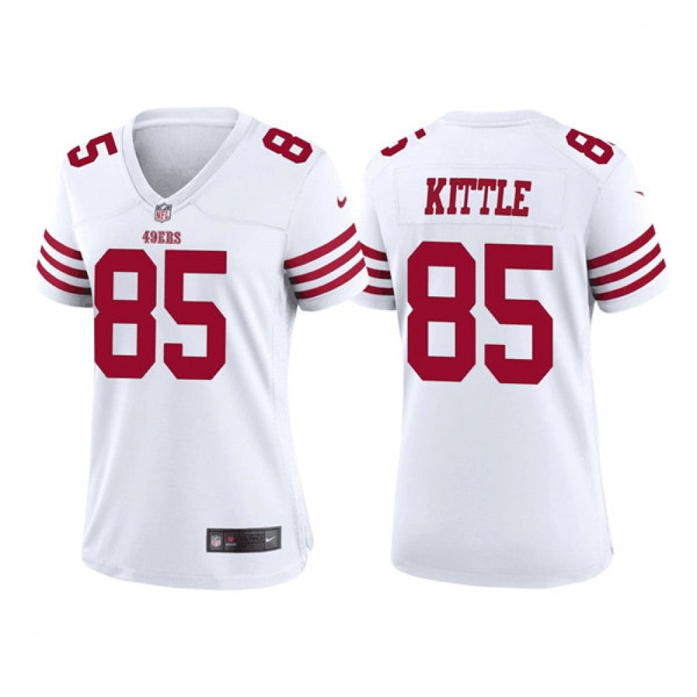 Women's San Francisco 49ers #85 George Kittle White Stitched Jersey(Run Small) 