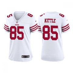Women's San Francisco 49ers #85 George Kittle White Stitched Jersey(Run Small) 