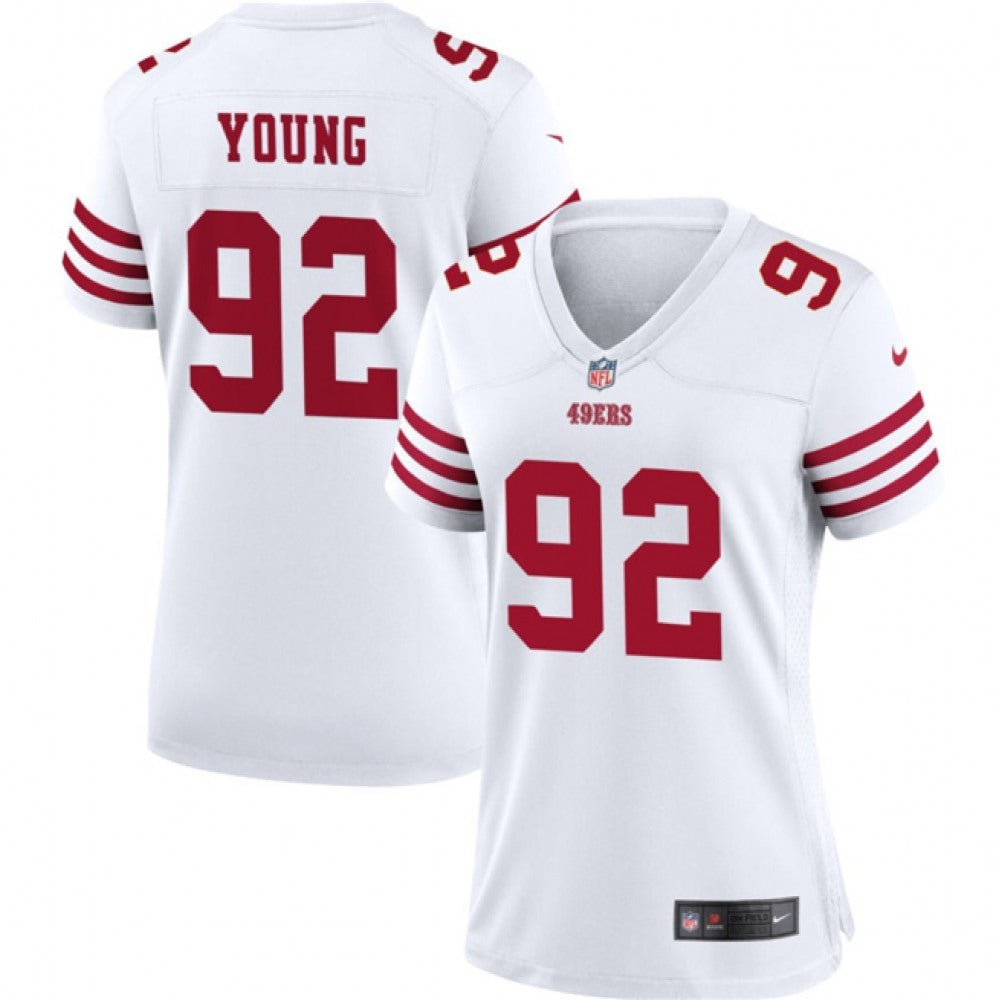Women's San Francisco 49ers #92 Chase Young White Stitched Jersey(Run Small) 