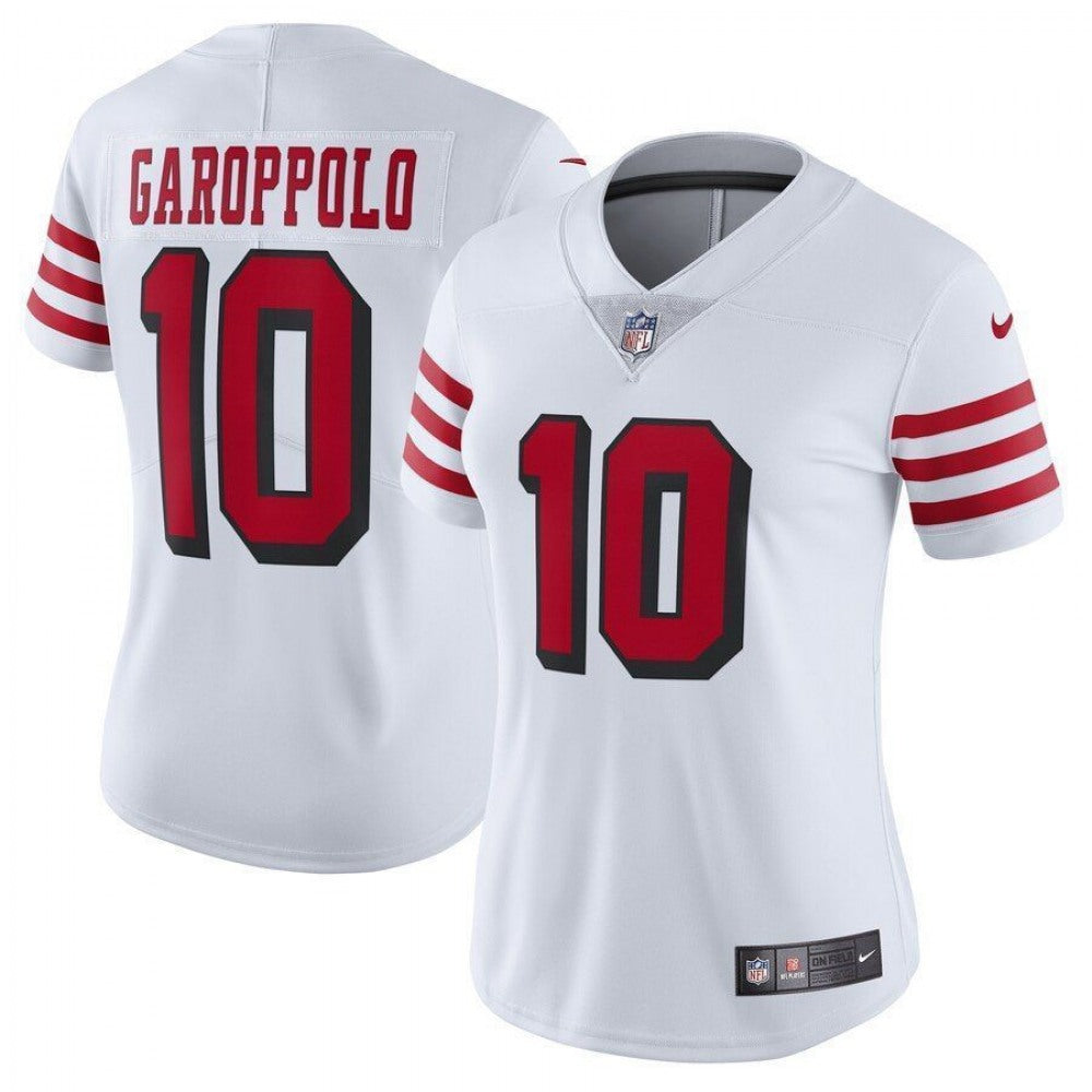 Women's NFL San Francisco 49ers #10 Jimmy Garoppolo White Vapor Untouchable Limited Stitched Jersey 