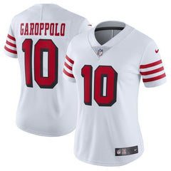Women's NFL San Francisco 49ers #10 Jimmy Garoppolo White Vapor Untouchable Limited Stitched Jersey 