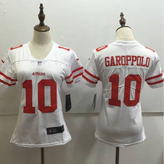 Women's San Francisco 49ers #10 Jimmy Garoppolo White Untouchable Limited Stitched NFL Jersey 