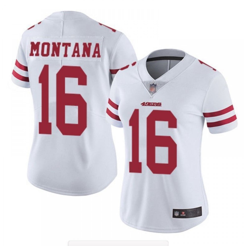 Women's NFL San Francisco 49ers #16 Joe Montana White Vapor Untouchable Limited Stitched Jersey 