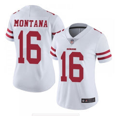 Women's NFL San Francisco 49ers #16 Joe Montana White Vapor Untouchable Limited Stitched Jersey 