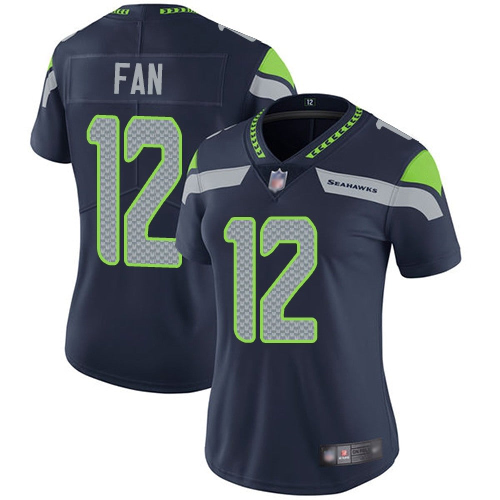 Women's Seattle Seahawks #12 Fan Blue Vapor Untouchable Limited Stitched NFL Jersey 