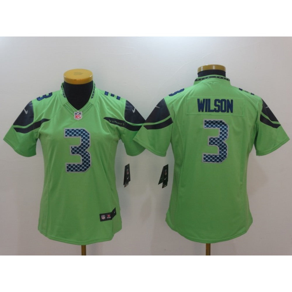Women's Seattle Seahawks #3 Russell Wilson Green Vapor Untouchable Limited Stitched NFL Jersey 