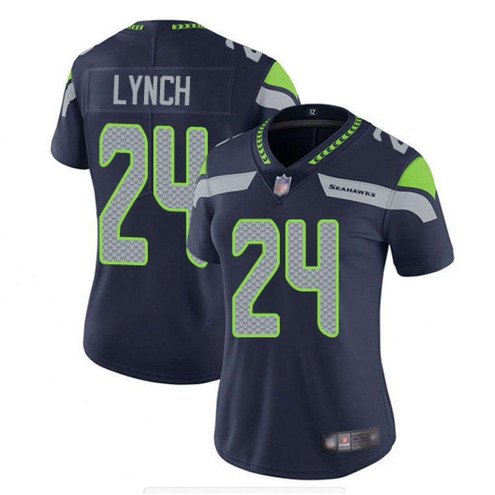 Women's Seattle Seahawks #24 Marshawn Lynch Navy Vapor Untouchable Limited Stitched NFL Jersey(Run Small) 
