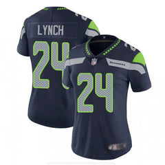 Women's Seattle Seahawks #24 Marshawn Lynch Navy Vapor Untouchable Limited Stitched NFL Jersey(Run Small) 
