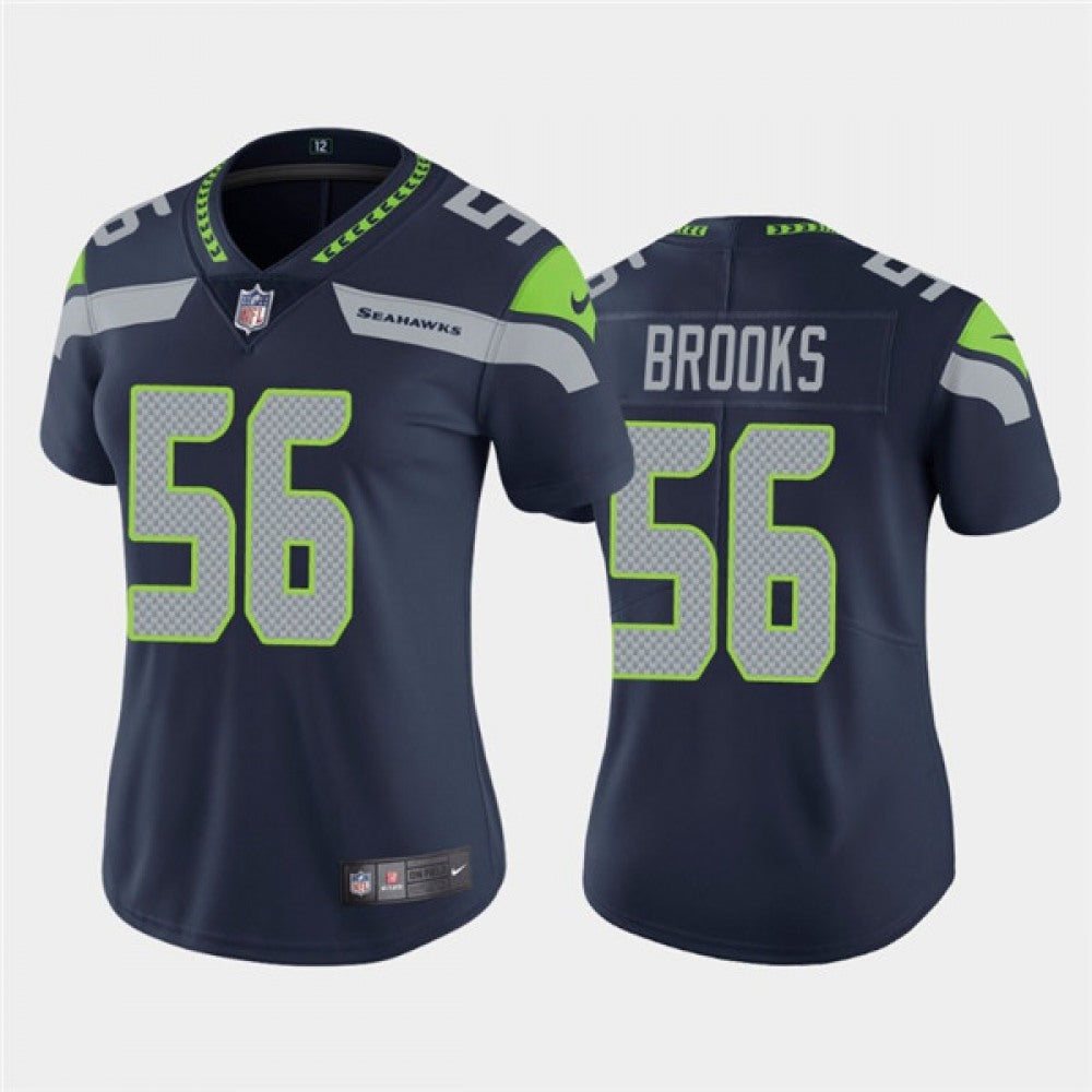 Women's Seattle Seahawks #56 Jordyn Brooks Navy Vapor Untouchable Limited Stitched Jersey(Run Small) 