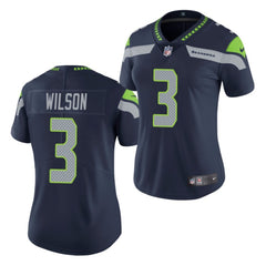 Women's Seattle Seahawks #3 Russell Wilson Navy Vapor Untouchable Stitched Jersey(Run Small) 