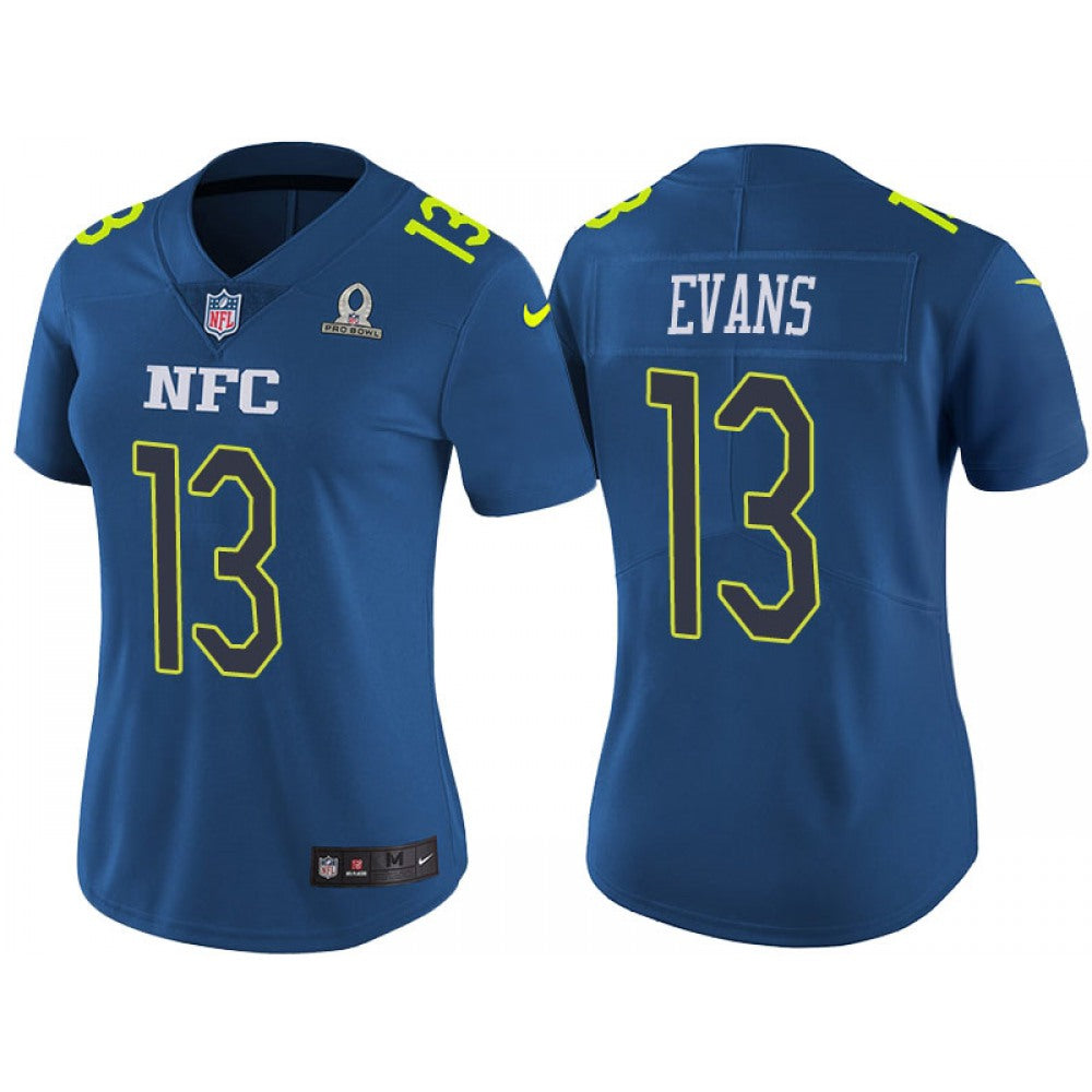 Women's Tampa Bay Buccaneers #13 Mike Evans Blue Pro Bowl Stitched NFL Jersey(Run Small) 
