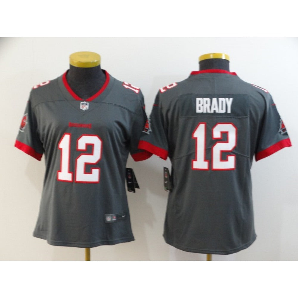 Women's Tampa Bay Buccaneers #12 Tom Brady Grey 2020 Vapor Untouchable Limited Stitched NFL Jersey(Run Small) 