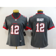 Women's Tampa Bay Buccaneers #12 Tom Brady Grey 2020 Vapor Untouchable Limited Stitched NFL Jersey(Run Small) 