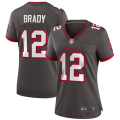 Women's Tampa Bay Buccaneers #12 Tom Brady Grey 2021 Super Bowl LV Limited Stitched Jersey(Run Small) 