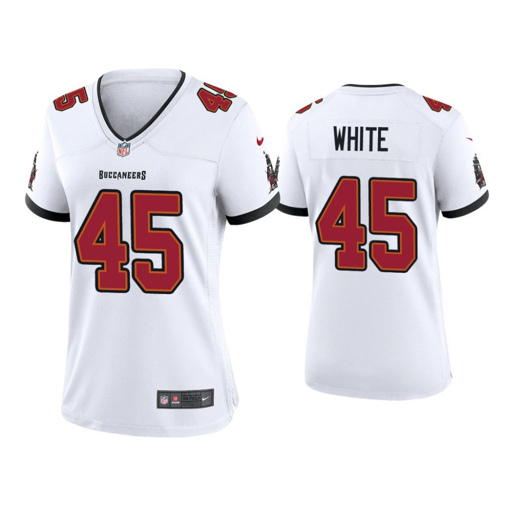 Women's Tampa Bay Buccaneers #45 Devin White 2020 White Stitched Jersey(Run Small) 