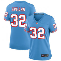 Women's Tennessee Titans #32 Tyjae Spears Blue Throwback Stitched Football Jersey(Run Small) 