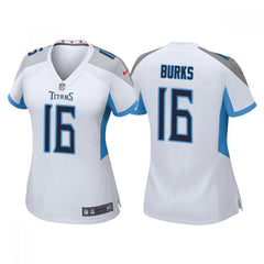 Women's Tennessee Titans #16 Treylon Burks White Vapor Untouchable Limited Stitched Football Jersey(Run Small) 