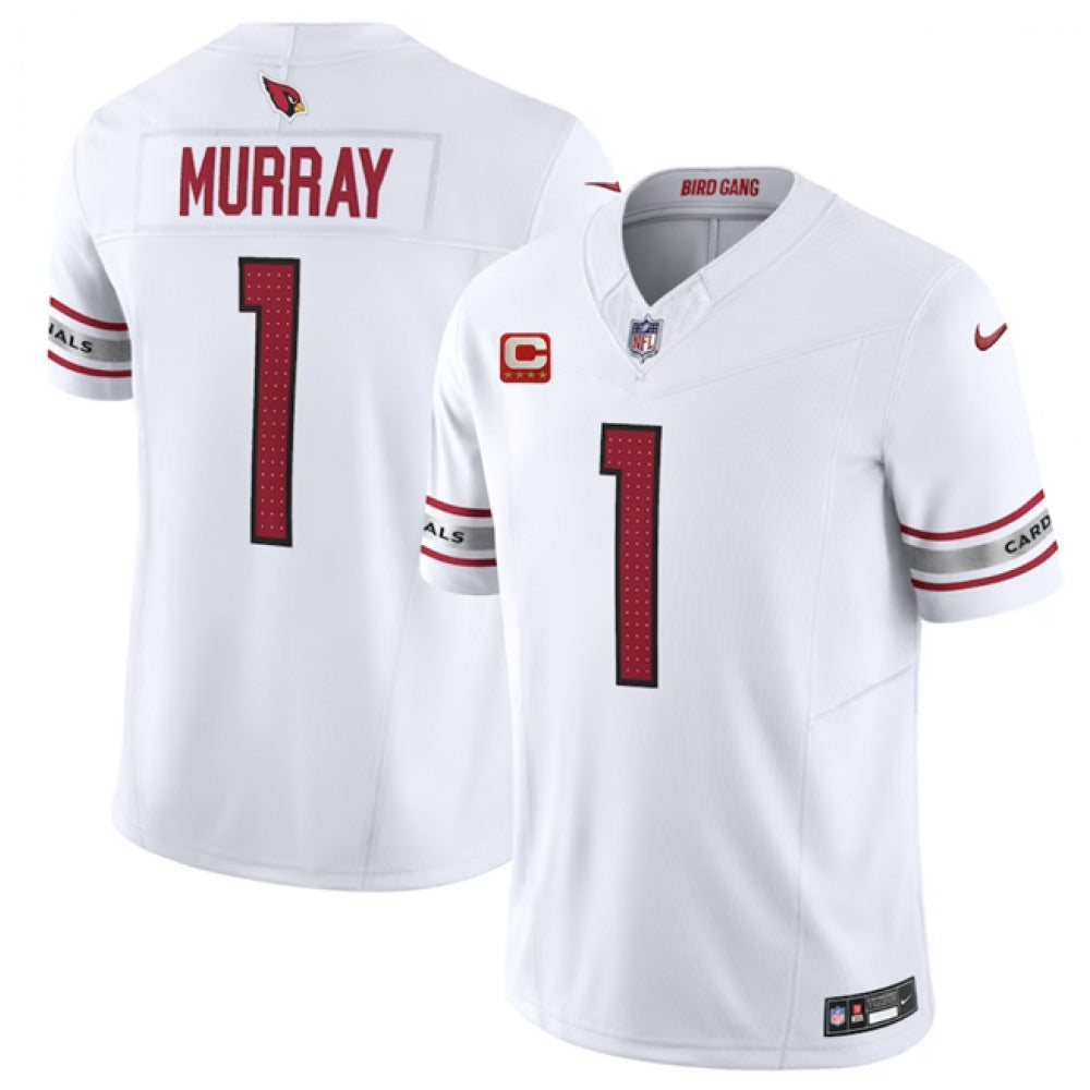 Men's Arizona Cardinals #1 Kyler Murray White 2023 F.U.S.E. With 4-Star C Patch Vapor Untouchable Limited Stitched Football Jersey 