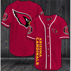 Men's Arizona Cardinals Red Baseball Jersey Shirt 