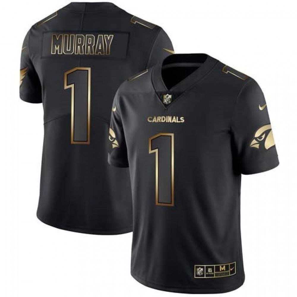 Men's Arizona Cardinals #1 Kyler Murray 2019 Black Gold Edition Stitched NFL Jersey 