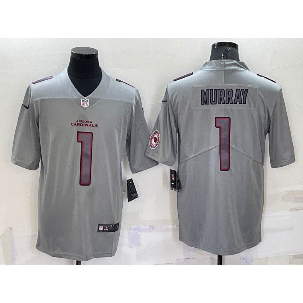 Men's Arizona Cardinals #1 Kyler Murray Grey With Patch Atmosphere Fashion Stitched Jersey 