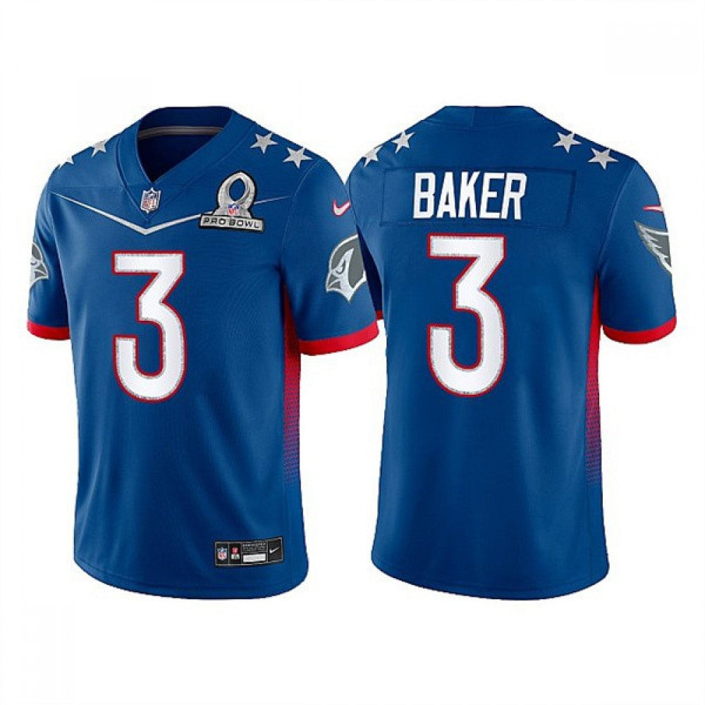 Men's Arizona Cardinals #3 Budda Baker 2022 Royal NFC Pro Bowl Stitched Jersey 