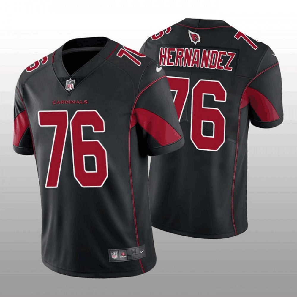 Men's Arizona Cardinals #76 Will Hernandez Black Color Rush Stitched Football Jersey 