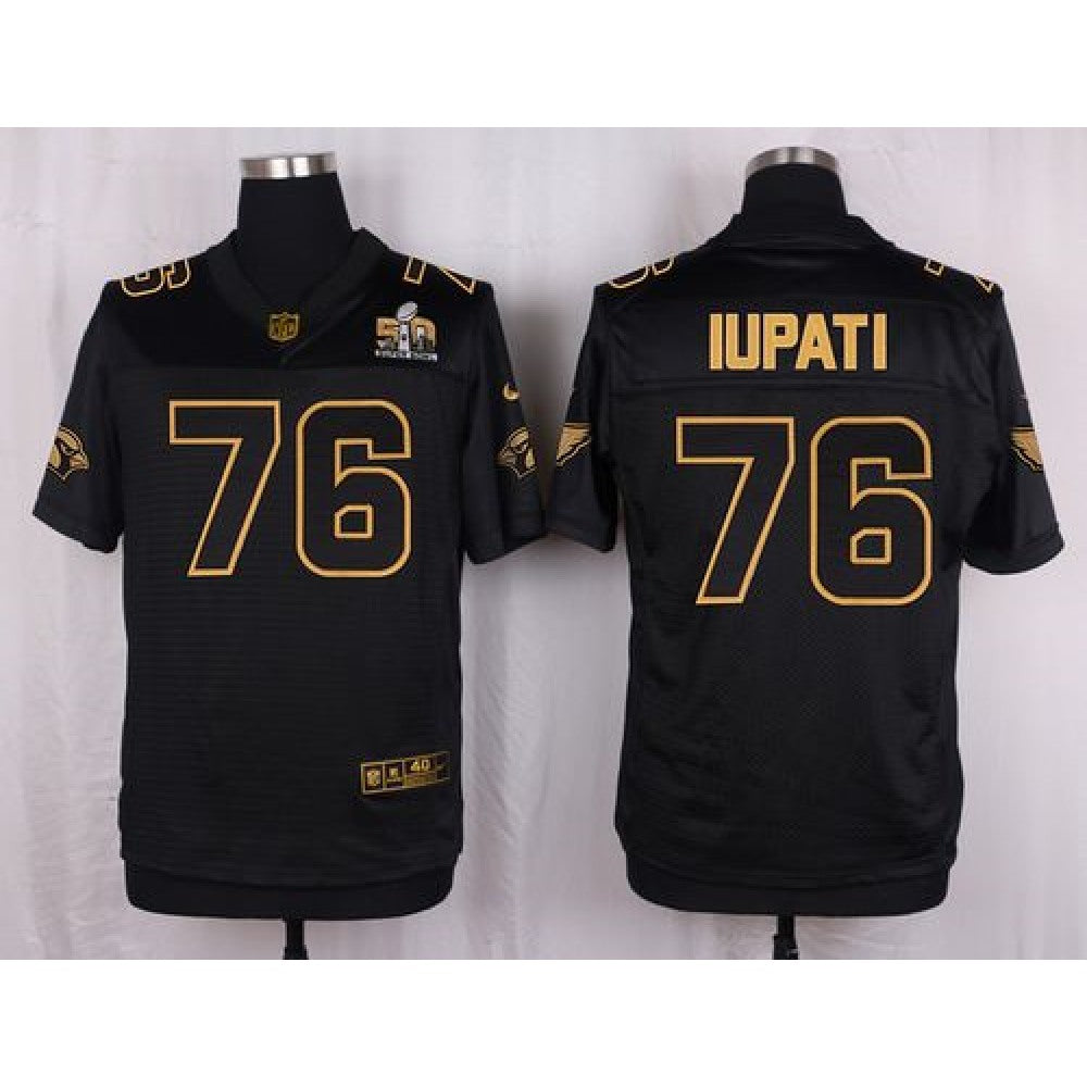 Cardinals #76 Mike Iupati Black Pro Line Gold Collection Men's Stitched NFL Elite Jersey 
