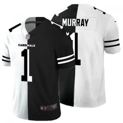 Men's Arizona Cardinals #1 Kyler Murray Black & White Split Limited Stitched Jersey 