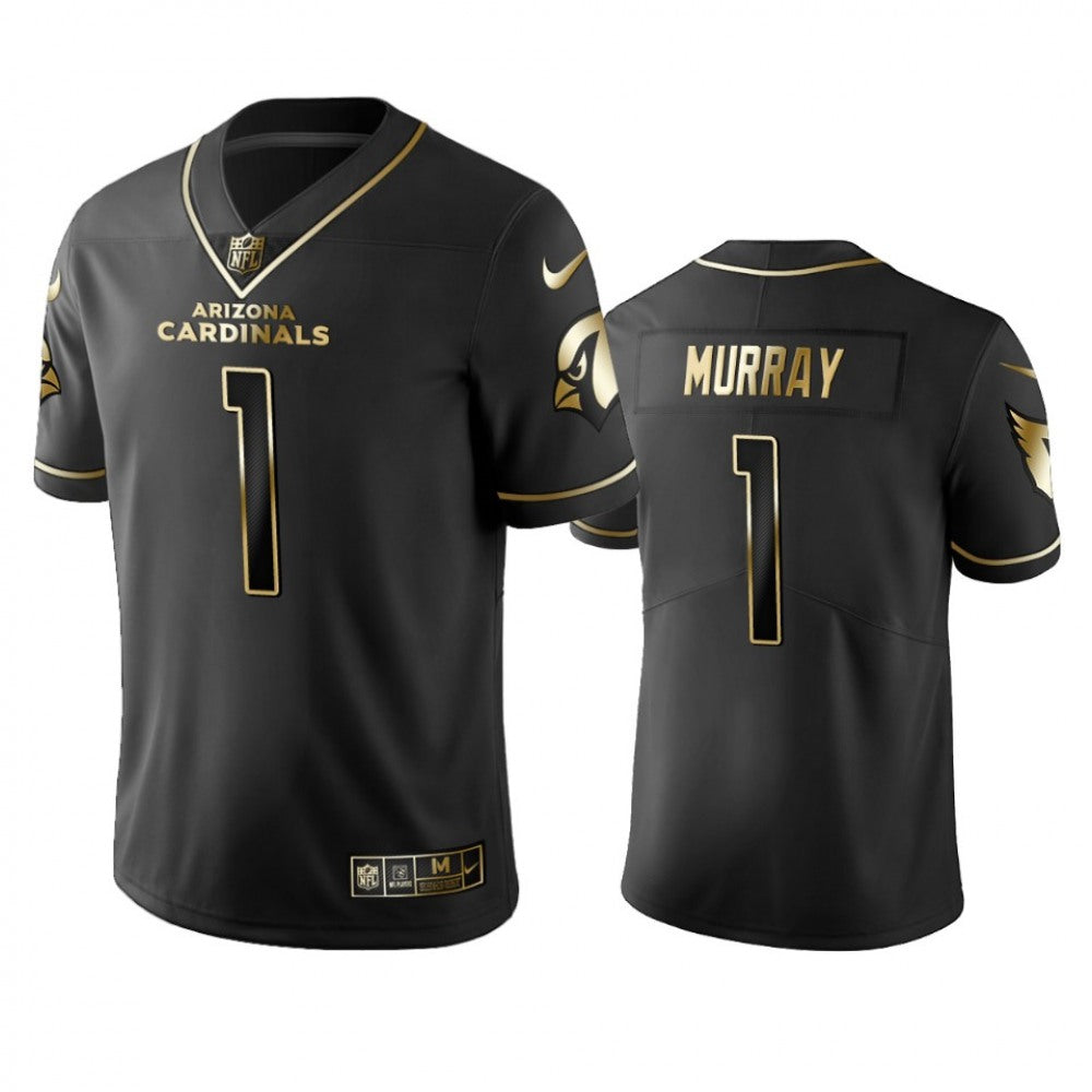 Men's Arizona Cardinals #1 Kyler Murray Black 2019 Golden Edition Limited Stitched NFL Jersey 