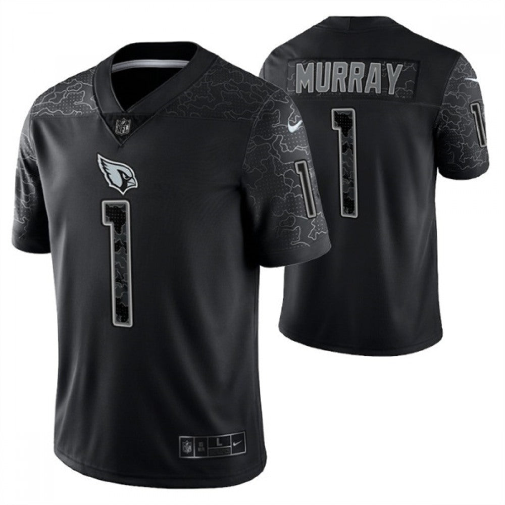 Men's Arizona Cardinals #1 Kyler Murray Black Reflective Limited Stitched Football Jersey 