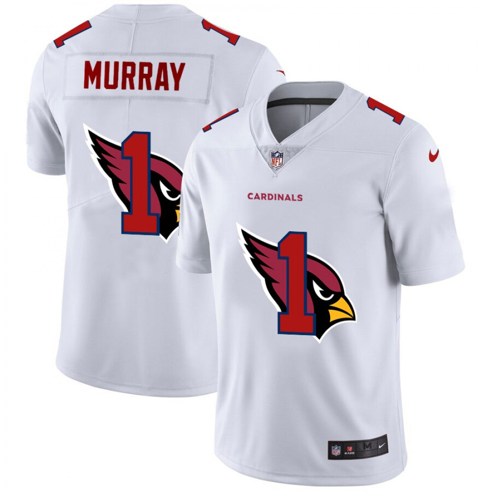 Men's Arizona Cardinals #1 Kyler Murray White Shadow Logo Limited Stitched Jersey 