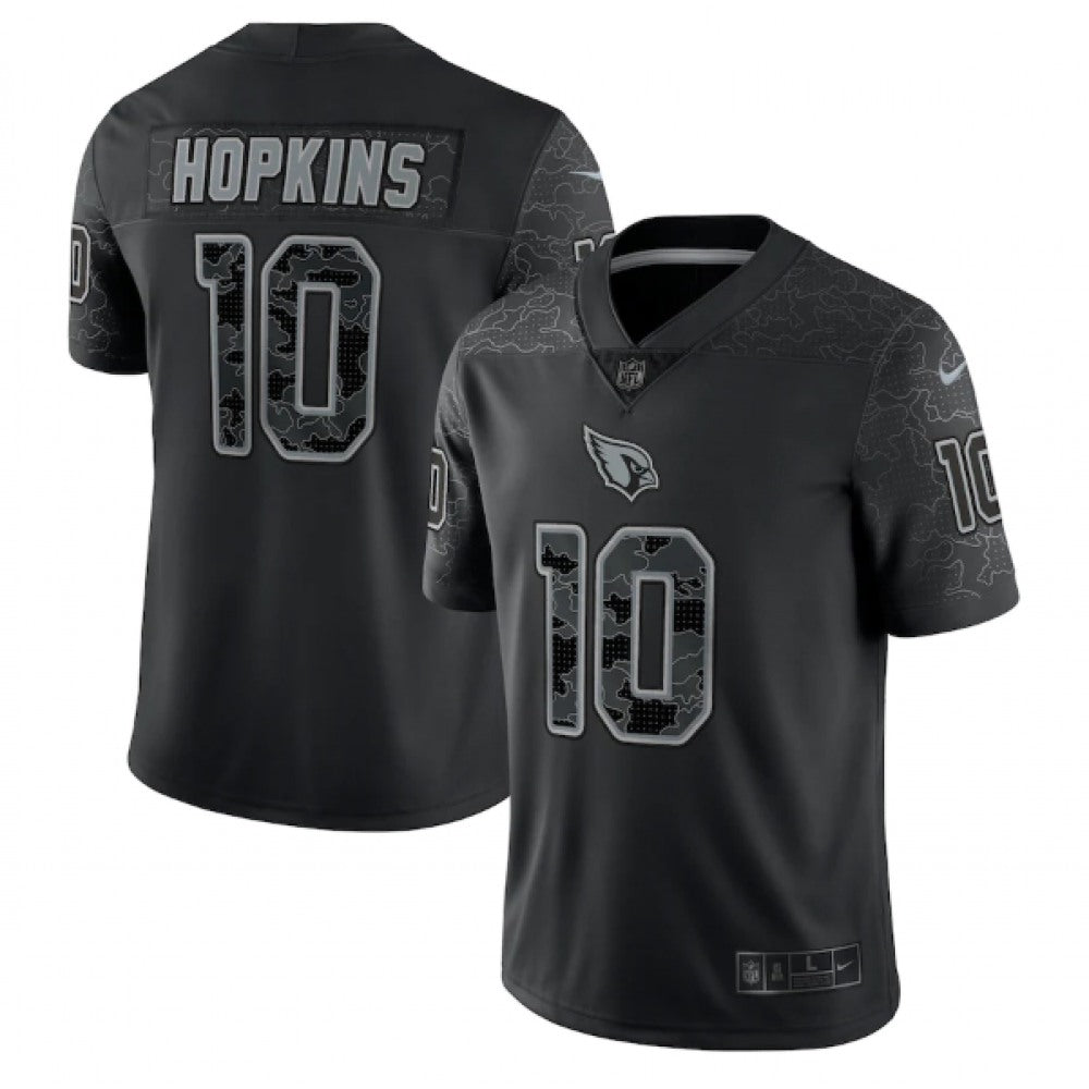 Men's Arizona Cardinals #10 DeAndre Hopkins Black Reflective Limited Stitched Football Jersey 