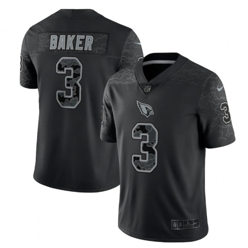 Men's Arizona Cardinals #3 Budda Baker Black Reflective Limited Stitched Football Jersey 