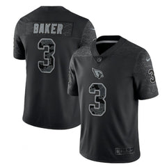 Men's Arizona Cardinals #3 Budda Baker Black Reflective Limited Stitched Football Jersey 
