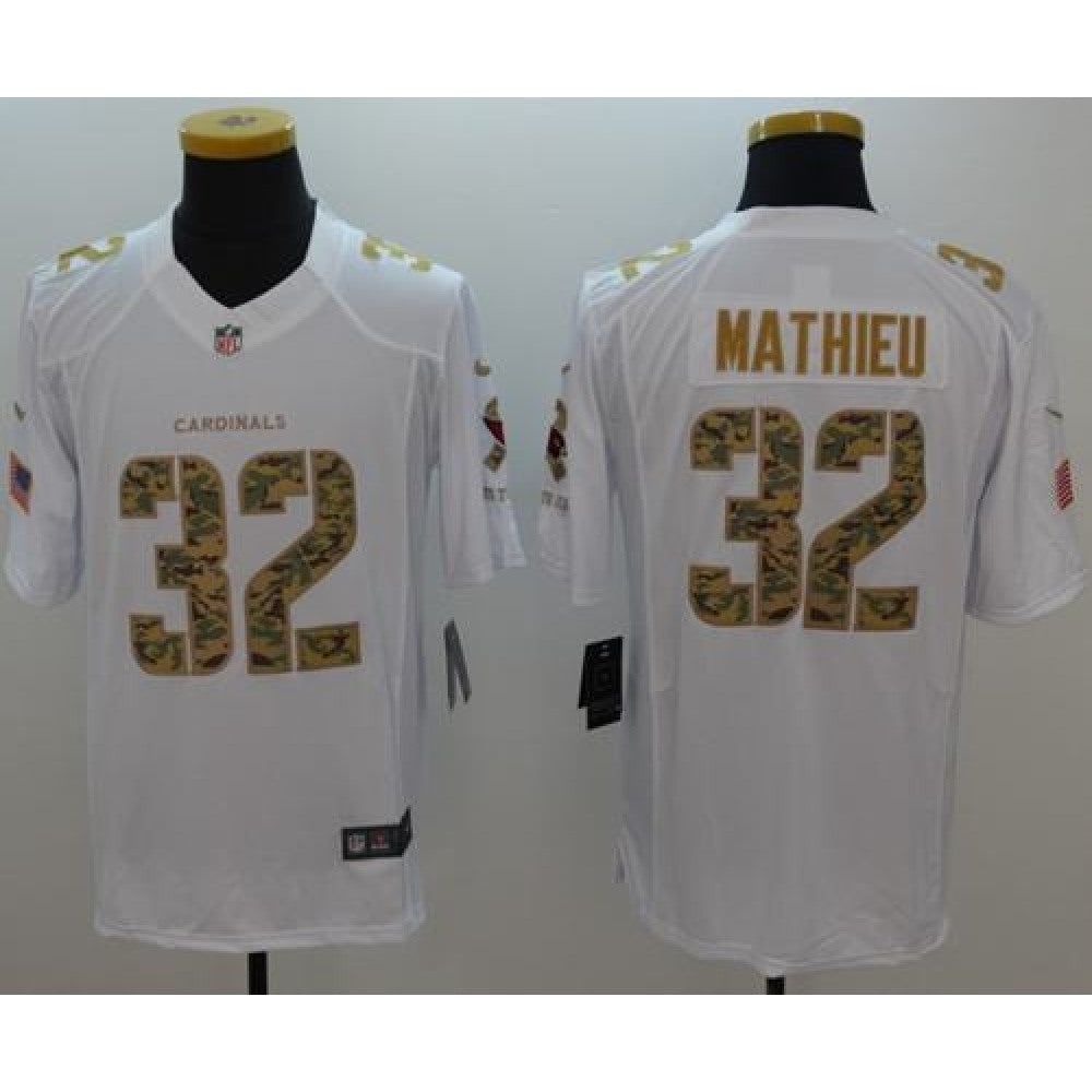 Cardinals #32 Tyrann Mathieu White Men's Stitched NFL Limited Salute to Service Jersey 