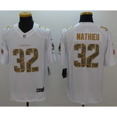 Cardinals #32 Tyrann Mathieu White Men's Stitched NFL Limited Salute to Service Jersey 