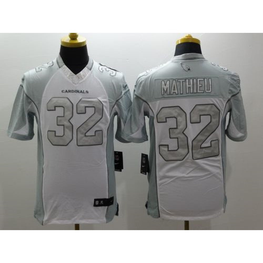 Cardinals #32 Tyrann Mathieu White Men's Stitched NFL Limited Platinum Jersey 