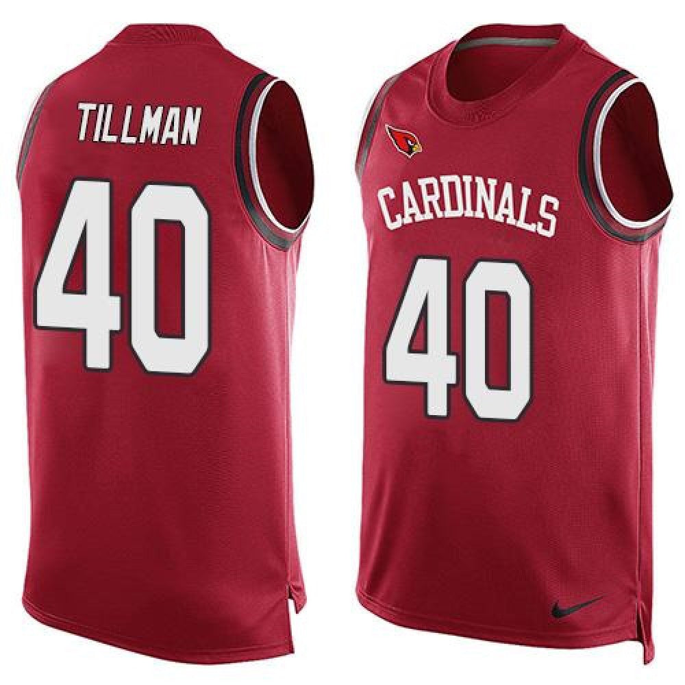 Cardinals #40 Pat Tillman Red Team Color Men's Stitched NFL Limited Tank Top Jersey 