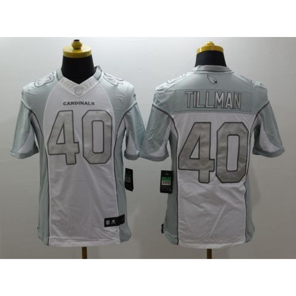Cardinals #40 Pat Tillman White Men's Stitched NFL Limited Platinum Jersey 