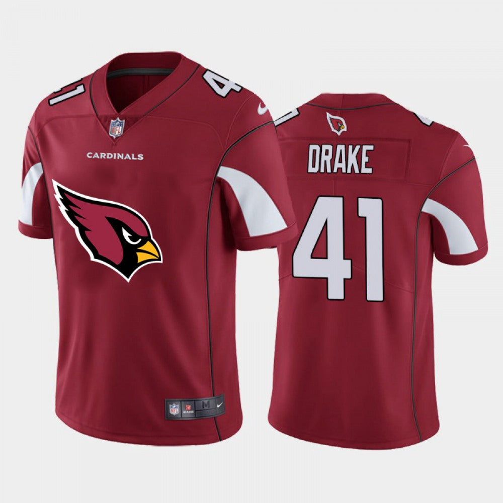 Men's Arizona Cardinals #41 Kenyan Drake Red 2020 Team Big Logo Limited Stitched Jersey 
