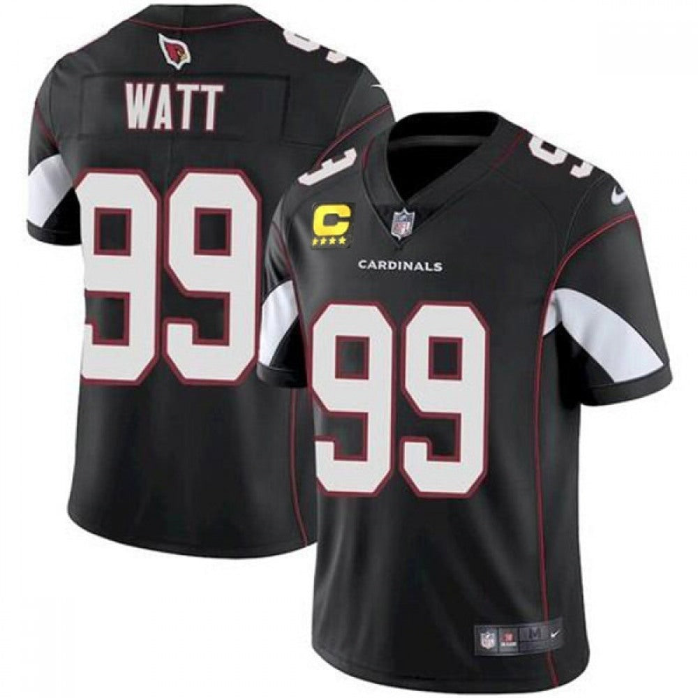 Men's Arizona Cardinals #99 J.J. Watt 2022 Black With 4-star C Patch Vapor Untouchable Limited Stitched Jersey 