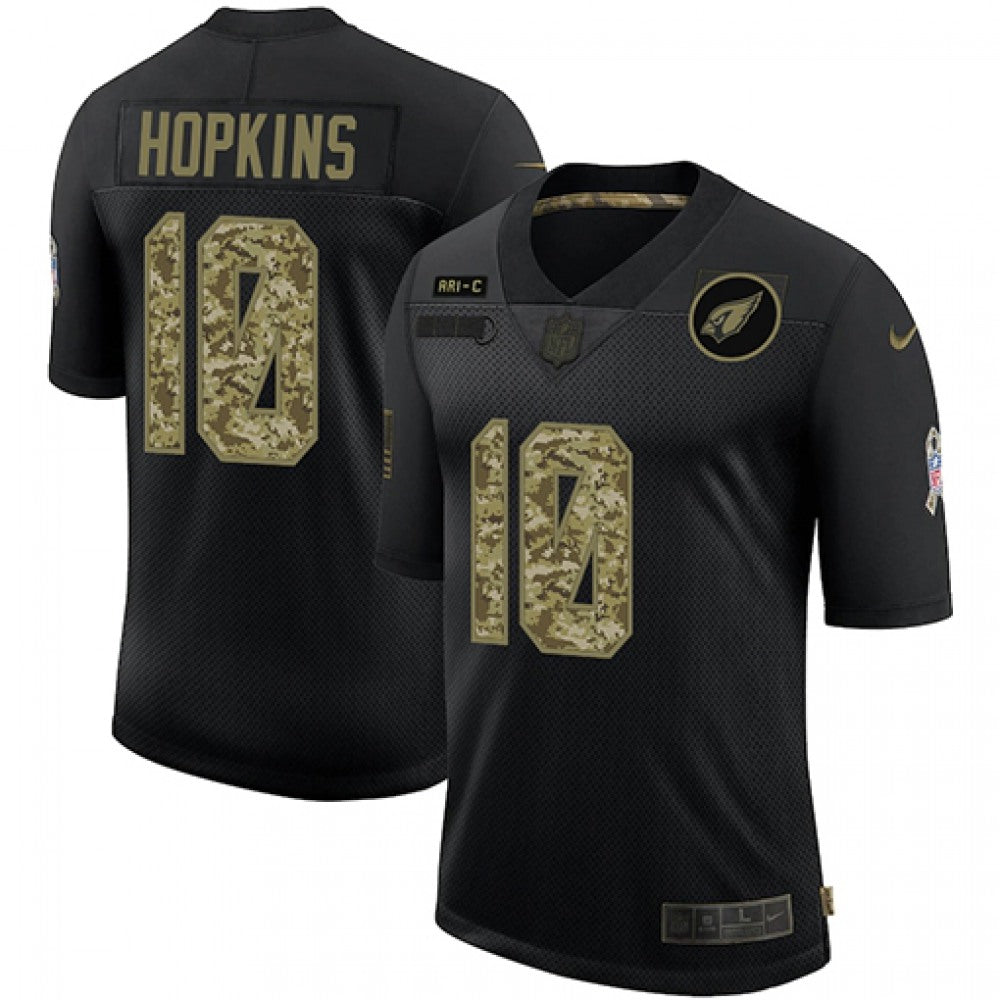 Men's Arizona Cardinals #10 DeAndre Hopkins 2020 Black Camo Salute To Service Stitched Jersey 
