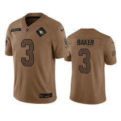 Men's Arizona Cardinals #3 Budda Baker 2023 Brown Salute To Service Limited Stitched Football Jersey 
